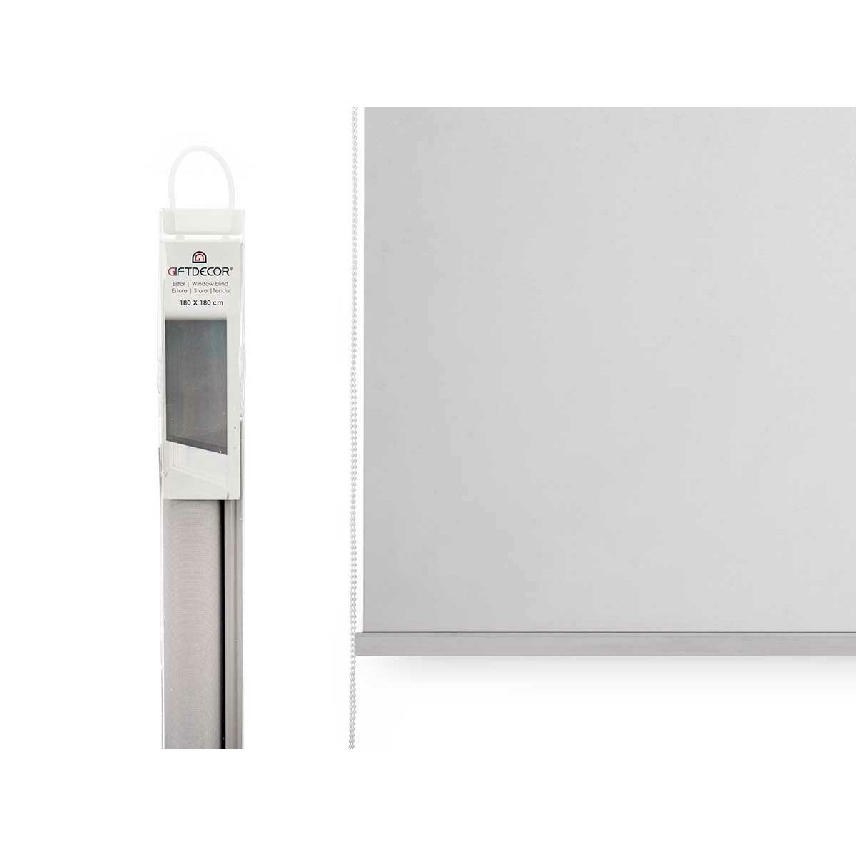 Roller blinds Gift Decor White Cloth Plastic 180 x 180 cm